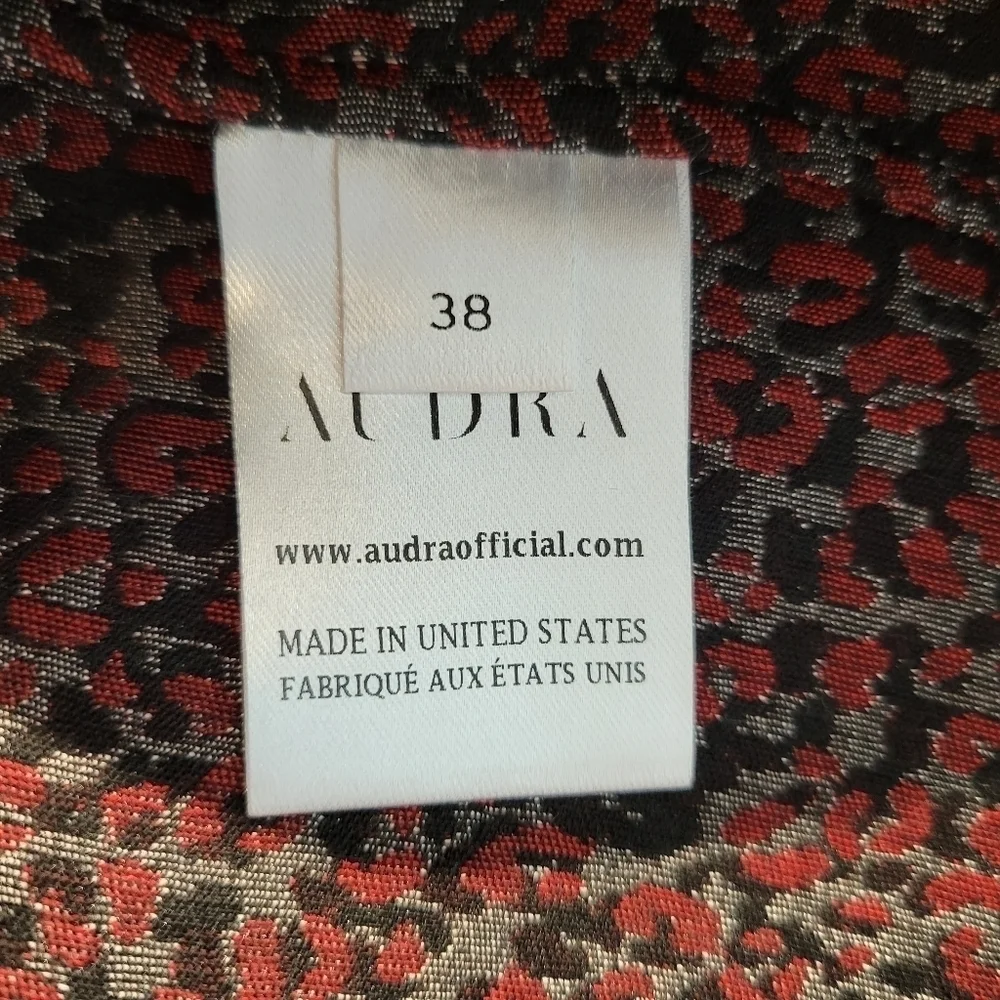 Audra Metallic Red Fan Sleeve Designer Cocktail Dress Like New